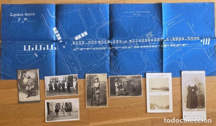 Militaria: (JAI-261000)Plano de la Jura de Bandera 1912 ,Barcelona, Pso de Gracia y lote de 10 fotograf&iacute;as