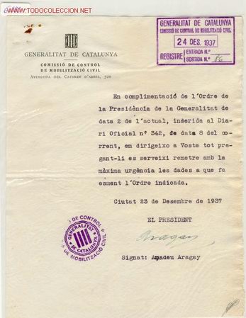 Militaria: (GUERRA CIVIL)DOCUMENTO MOBILITZACIO