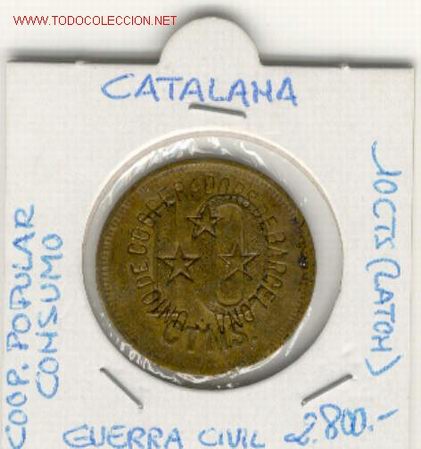 Militaria: (GUERRA CIVIL)FICHA 10 CTS.COOPERATIVA POPULAR DE CONSUMO