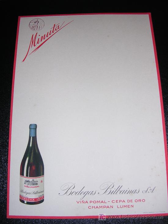 Militaria: MINUTA BODEGAS BILBAINAS S.A. CON TAMPON DE LA C.N.T. - A.I.T.
