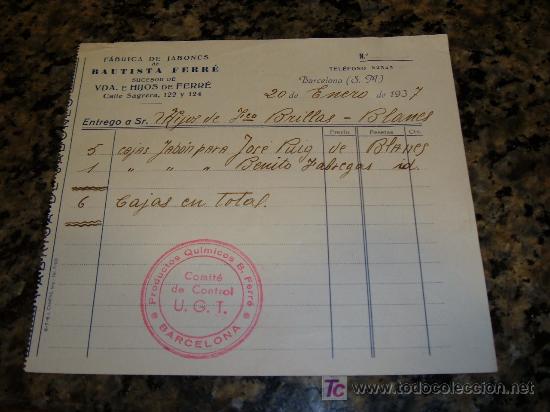 Militaria: FABRICA DE JABONES BAUTISTA FERRE EMPRESA COLECTIVIZADA