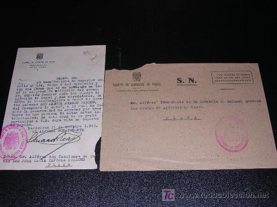 Militaria: CARTA  DEL CUERPO DE EJERCITO DE URGEL 1941