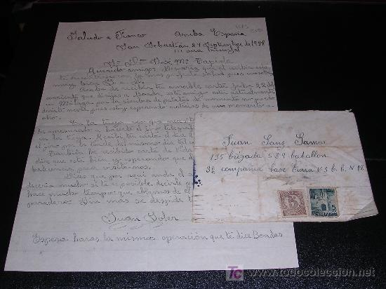 Militaria: CARTA DE LOS NACIONALES 1938