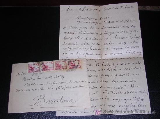 Militaria: CARTA GUERRA CIVIL 1939, BANDO NACIONAL