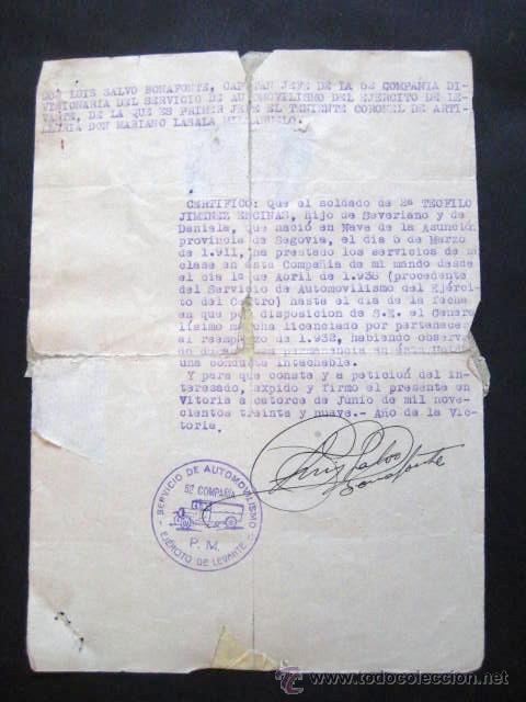 Militaria: CERTIFICACION DE LICENCIA. 1939. AUTOMOVILES. ENVIO GRATIS&iexcl;&iexcl;&iexcl;