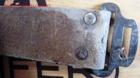 Militaria: Correa de cuero marr&oacute;n. - Foto 1