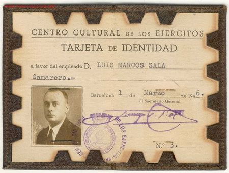 Militaria: CARNET DE IDENTIDAD CENTRO CULTURAL DE LOS EJERCITOS