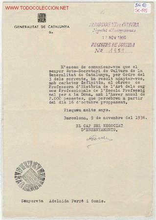 Militaria: DOCUMENTO GENERALITAT DE CATALUNYA
