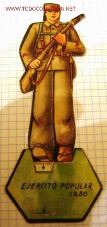Militaria: Soldados del Ej&eacute;rcito Popular en cart&oacute;n.Tierra. Cabo.