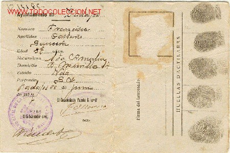 Militaria: (GC-278)CARNET DE IDENTIDAD ESTADO ESPA&Ntilde;OL PROVINCIA DE BADAJOZ