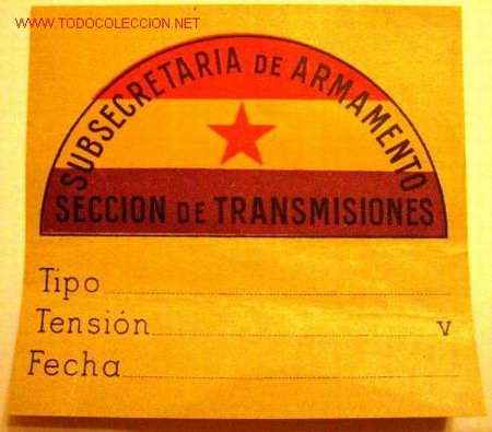 Military Antiques: Distintivo de papel para tel&eacute;fono de campa&ntilde;a.