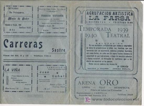 Militaria: L673 Guerra Civil Programa de Salutacion de la Agrupacion Artistica LA FARSA (ya en Castellano y
