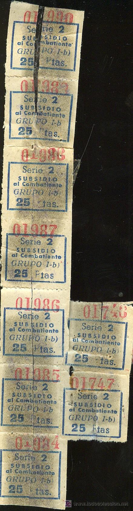Militaria: 9 VI&Ntilde;ETAS AL SUBSIDIO AL COMBATIENTE - Foto 1