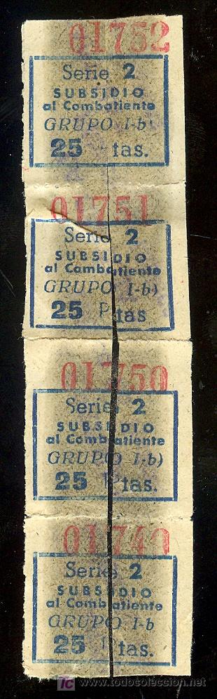 Militaria: 4 VI&Ntilde;ETAS AL SUBSIDIO AL COMBATIENTE - Foto 1