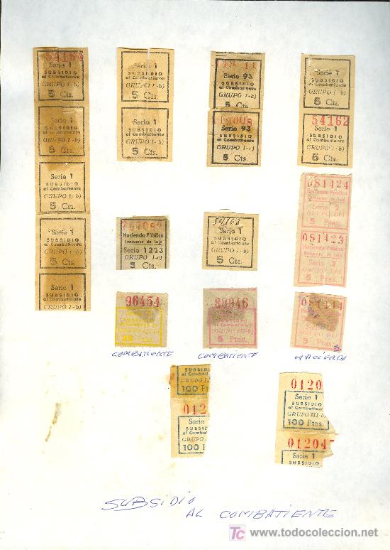 Militaria: SUBSIDIO AL COMBATIENTE - Foto 1