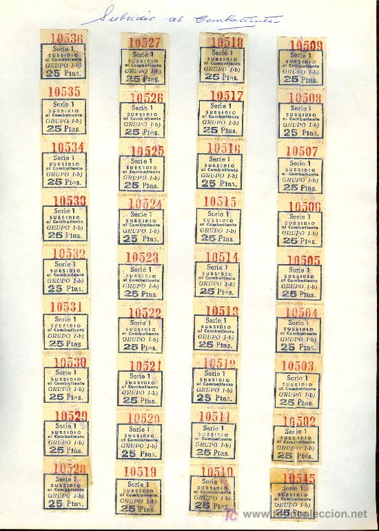 Militaria: SUBSIDIO AL COMBATIENTE - Foto 1