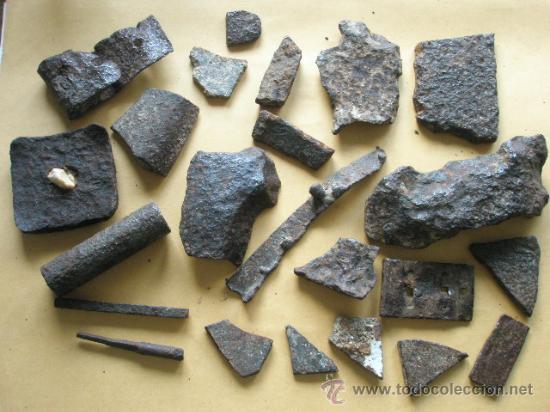 Militaria: GUERRA CIVIL. LOTE RECUPERACI&Oacute;N N&ordm;  11   ZONA DE LEVANTE.RESTOS METRALLA DE BLINDADO