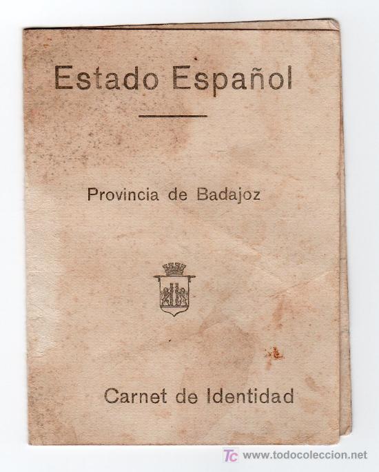 Militaria: CARNET DE IDENTIDAD estado espa&ntilde;ol                       . 11 DE ABRIL DE 1937. PROVINCIA DE BADAJOZ