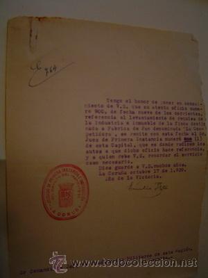 Military Antiques: 1939 A&Ntilde;O DE LA VICTORIA  ESCRITO DE JUZGADO DE PRIMERA INSTANCIA