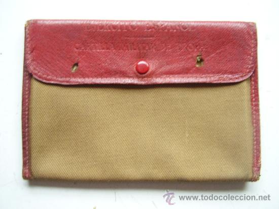 Militaria: REPUBLICA - GUERRA CIVIL : FUNDA DE LA CARTILLA MILITAR DE TROPA. RARA CON DOBLE COMPARTIMENTO .