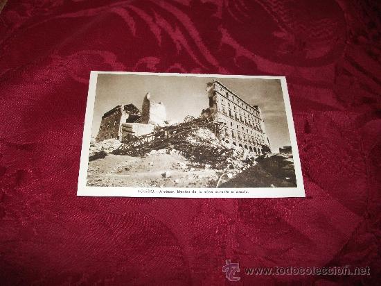 Militaria: Toledo Alcazar ,efectos de la mina durante el asedio,huecograbado Fournier-Vitoria