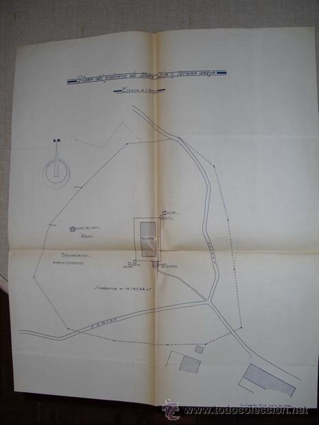 Military Antiques: 1936 PLANO DEL POLVORIN DE MONTE ALTO Y TERRENO ANEJO ( DENTRO DE LA CIUDAD DE LA CORU&Ntilde;A)