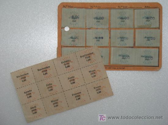Militaria: Falange Espa&ntilde;ola dos cartillas con cupones a&ntilde;os 40-50