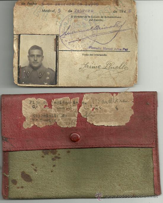 Militaria: JAIME LLUELLAS SANS HISTORIAL DEL CONDUCTOR CARTILLA MILITAR 1947