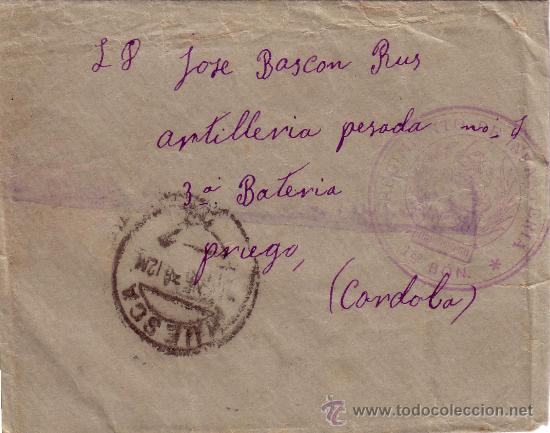 Militaria: SOBRE GUERRA CIVIL SELLO DE CAUCHO REGIMIENTO DE INFANTERIA PRIMER BATALLON