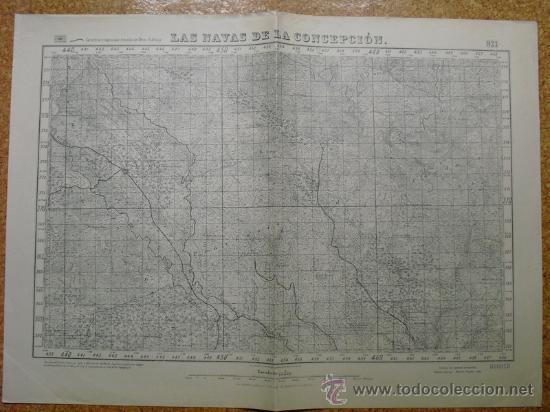 Military Antiques: OCTUBRE 1938 GUERRA CIVIL MAPA DE LAS NAVAS DE LA CONCEPCION EDICION ESPECIAL EN MADRID E 1:50000
