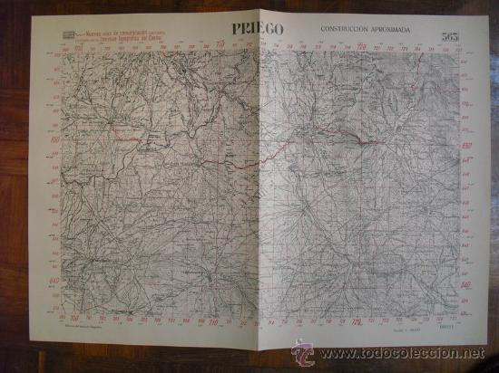 Military Antiques: 1938 GUERRA CIVIL MAPA DE PRIEGO EJERCITO REPUBLICANO E 1:50000