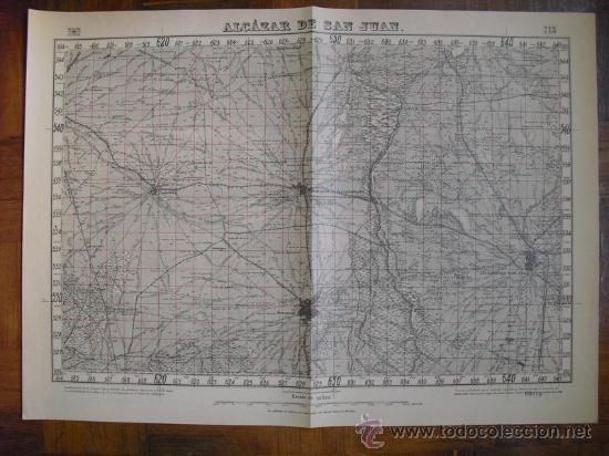 Military Antiques: 1938 GUERRA CIVIL MAPA DE ALCAZAR DE SAN JUAN EJERCITO REPUBLICANO UNICO E 1:50000