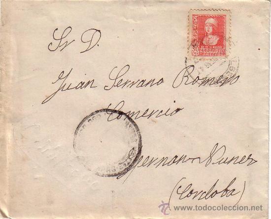 Militaria: SOBRE GUERRA CIVIL CON SELLO BENEFICIENCIA CADIZ AL DORSO