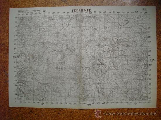 Military Antiques: 1938 GUERRA CIVIL MAPA DE TERRIENTE EJERCITO REPUBLICANO E 1:50000