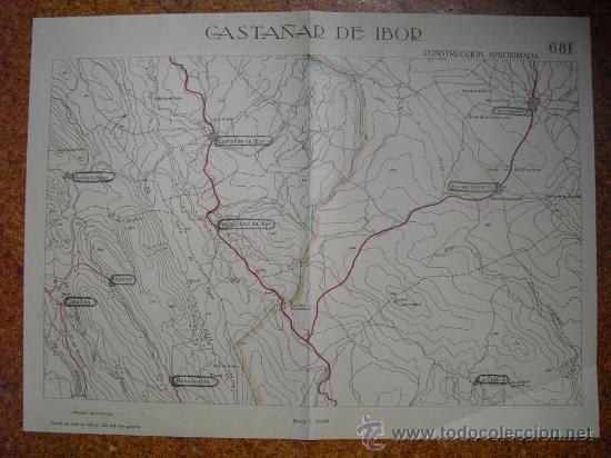 Militaria: GUERRA CIVIL MAPA DE CASTA&Ntilde;AR DE IBOR EJERCITO REPUBLICANO E 1:50000