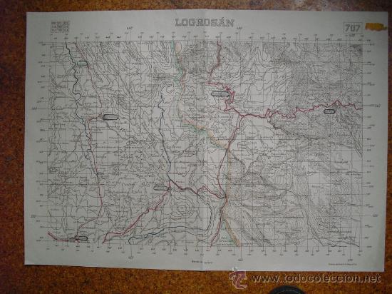 Militaria: GUERRA CIVIL MAPA DE LOGROSAN EJERCITO REPUBLICANO E 1:50000
