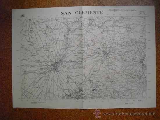 Militaria: GUERRA CIVIL  MAPA DE SAN CLEMENTE  EJERCITO REPUBLICANO E 1:50000
