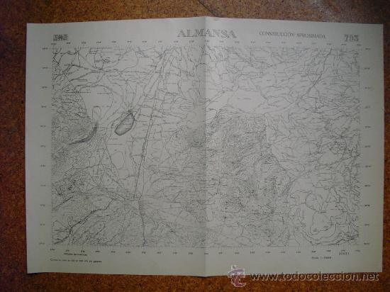 Militaria: GUERRA CIVIL MAPA DE ALMANSA EJERCITO REPUBLICANO E 1:50000