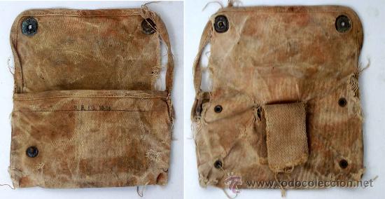 Militaria: Cartuchera en tela Mills, marcada R.B.Co. 10-18