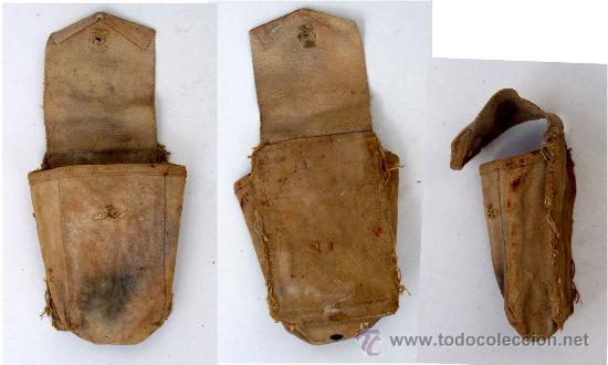 Militaria: Portacargador para fusam. en tela Mills