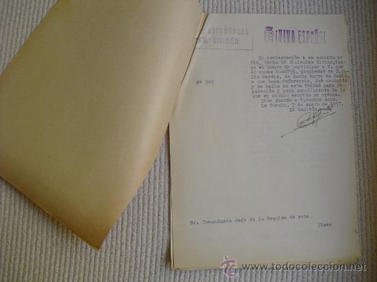 Military Antiques: DICIEMBRE 1936  EXPEDIENTE POR OCULTACION VEHICULO CON INCUTACION TEMPORAL Y MULTA