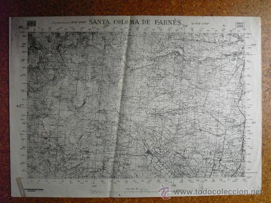 Militaria: GUERRA CIVIL  MAPA DE SANTA COLOMA DE FARNES  EJERCITO NACIONAL  E 1:50000