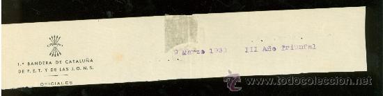 Militaria: MEMBRETE DE GUERRA CIVIL.