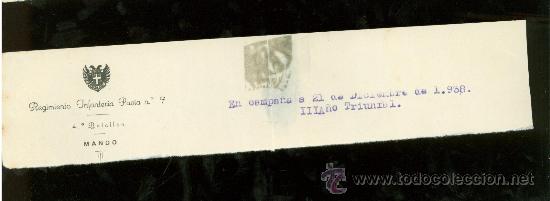 Militaria: MEMBRETE DE GUERRA CIVIL.