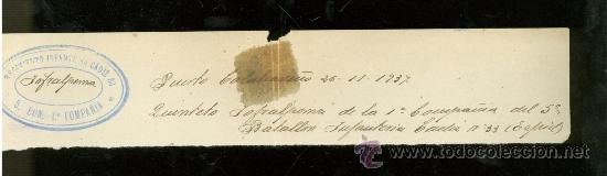 Militaria: MEMBRETE DE GUERRA CIVIL.