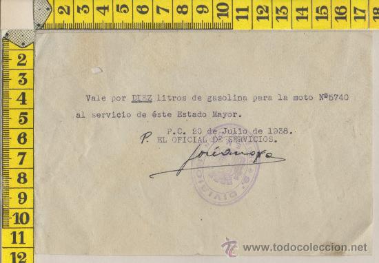 Militaria: VALE GUERRA CIVIL SELLO VI&Ntilde;ETA ESTADO MAYOR 9&ordf; DIVISION 1938 FIRMA ORIGINAL MILITAR