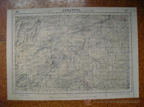 Military Antiques: GUERRA CIVIL MAPA DE AGUAVIVA EJERCITO NACIONAL E 1:50000