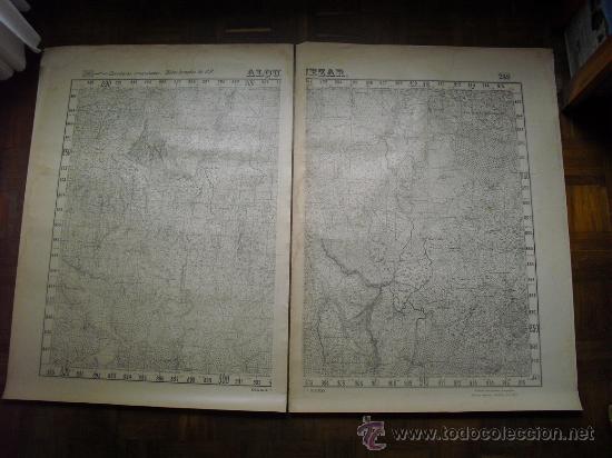 Militaria: EDICI&Oacute;N ESPECIAL DE JULIO DE 1937 EN DOS HOJAS DEL MAPA DE ALQUEZAR 95X136 CMS EJERCITO REPUBLICANO