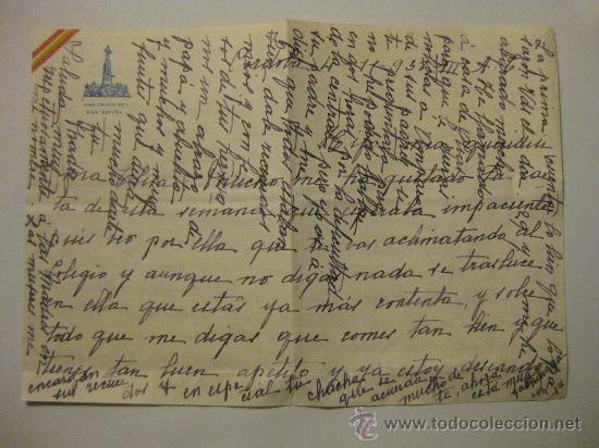Militaria: CARTA CON MEMBRETE BANDERA ESPA&Ntilde;OLA Y MONUMESTO A CRISTO REY - VIVA CRISTO REY-VIVA ESPA&Ntilde;A
