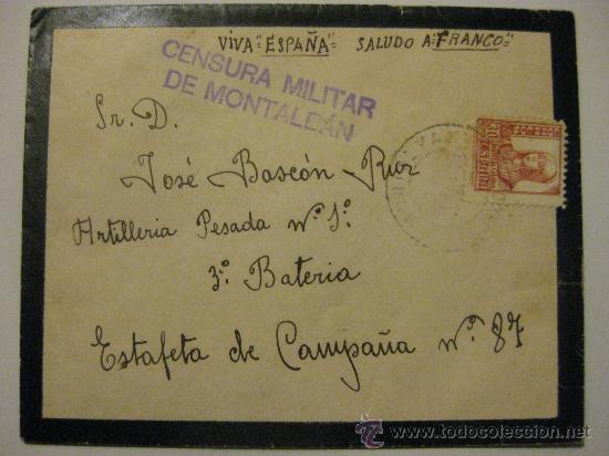 Militaria: SOBRE GUERRA CIVIL DESTINO ARTILLERIA PESADA NUMERO 1 - ESTAFETA 87